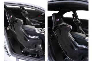 BMW Series 2 (G47) with KevMannz CF Seats V5-Slim + plug&play rails and slider kit, perfectly fit with just a direct bolt on to the car !