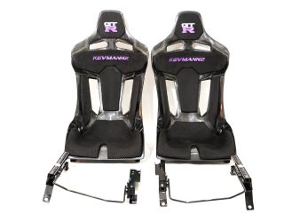 KevMannz Carbon Fiber bucket seats, precision-crafted to elevate your driving experience! 💪 Featuring GT-Max design, GTR R35 plug&play rails and slider kit, these seats are engineered to fuel your passion and take your ride to the next level. With striking purple GTR and KevMannz logo stitching on premium black Alcantara padding, get ready to unleash your inner champion! 💥