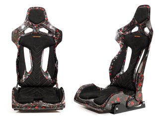 Forged Carbon with red flakes !

KevMannz GT-Touring series brings you a true "Reclinable Full Carbon Fiber Bucket Seat", masterfully crafted from lightweight, high-strength full carbon fiber. Designed specifically for enthusiasts who demand high rigidity and aggressive styling without sacrificing ergonomic adjustability for the street.

Key Features:
- Full Carbon Fiber Construction: Maximum strength, minimum weight. You can completely customize the carbon fiber pattern! Choose from Regular CF, Forged CF, Forged CF with color flakes, Honeycomb CF, or Kevlar.
- Granular Carbon Customization: Want a truly bespoke, two-tone carbon look? The middle part of the back side, as well as the recline hinge covers and seat belt slots, can be customized to feature a completely different carbon fiber pattern from the main seat shell!
- Recline Mechanism: Get the aggressive look of a bucket seat with the adjustable comfort of a touring seat for your perfect driving position.
- Alcantara Padding & Stitching: Sink into luxurious comfort. Fully customize the color of your Alcantara padding and thread, and choose from 8 available stitching styles to perfectly match your interior, classic tartan plaid and houndstooth inserts are also available to choose, every detail is in your hands.
- Personalized Logos: Make it truly yours! You can put any custom logo on the headrest and backrest padding.
- We can provide plug&play rails and slider kit as an optional.

"Design it your way. Configure your seats with us now."

#KevMannz #GTTouring #CarbonFiber #BucketSeats #RacingSeats