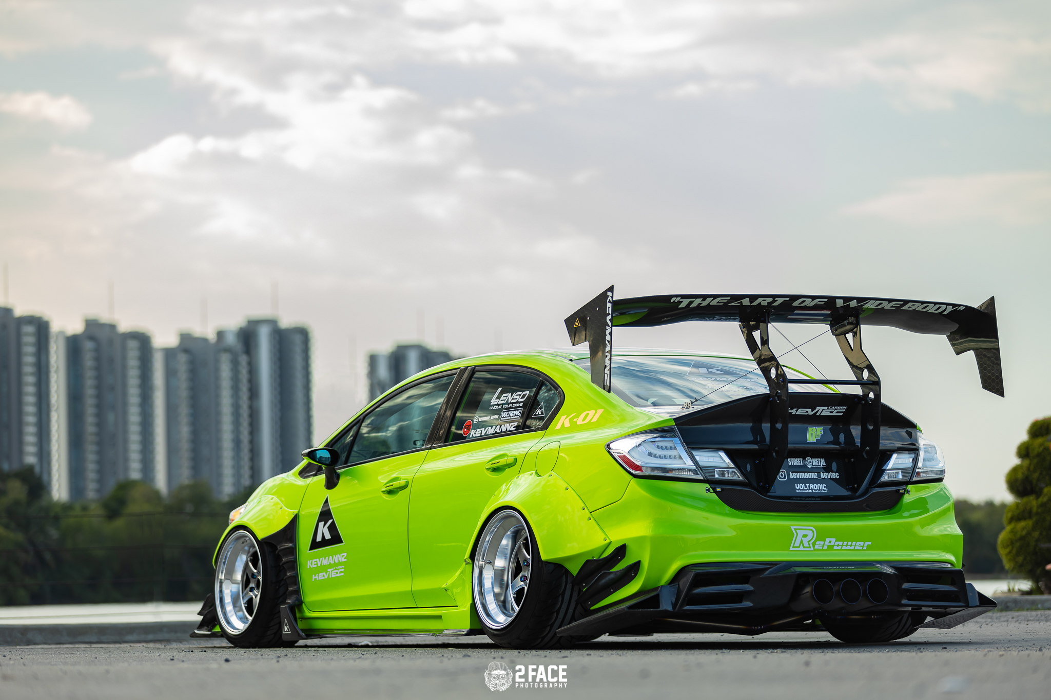 CF Trunk Mounted GT Wing For 9th Gen Civic Sedan 12 15 Kevmannz