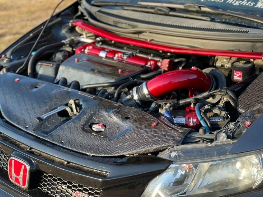 Carbon fiber Engine Bay Dress Up Kit (7 pcs) for 9th gen